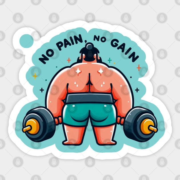 No Pain, No Gain: Bodybuilder's Motivation (3) - No Pain No Gain - Sticker TeePublic